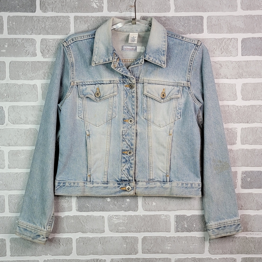 Liz Claiborne Lizwear Jeans Vintage Stone Washed Denim Jean Jacket Women's S